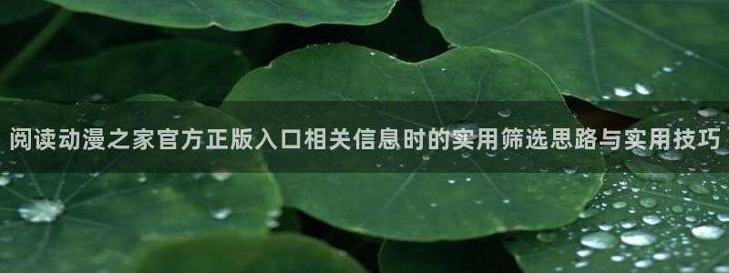韩漫在线漫画:阅读动漫之家官方正版入口相关信息时的实用筛选思路与实用技巧配图